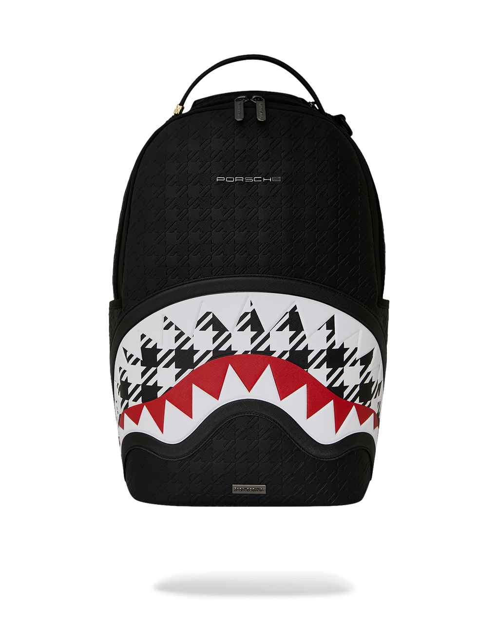 PORSCHE BLACK EMBOSSED PEPITA COLLAB BACKPACK - LIMITED EDITION