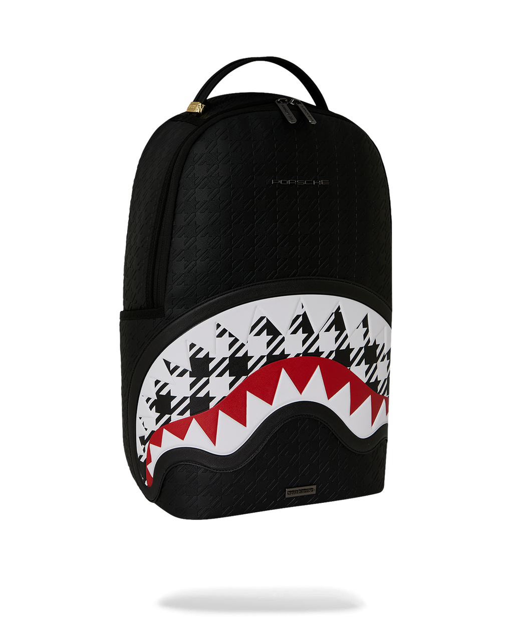 PORSCHE BLACK EMBOSSED PEPITA COLLAB BACKPACK - LIMITED EDITION
