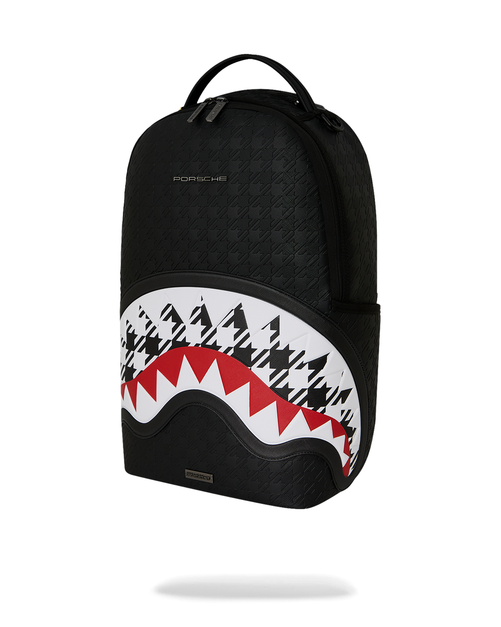 PORSCHE BLACK EMBOSSED PEPITA COLLAB BACKPACK - LIMITED EDITION