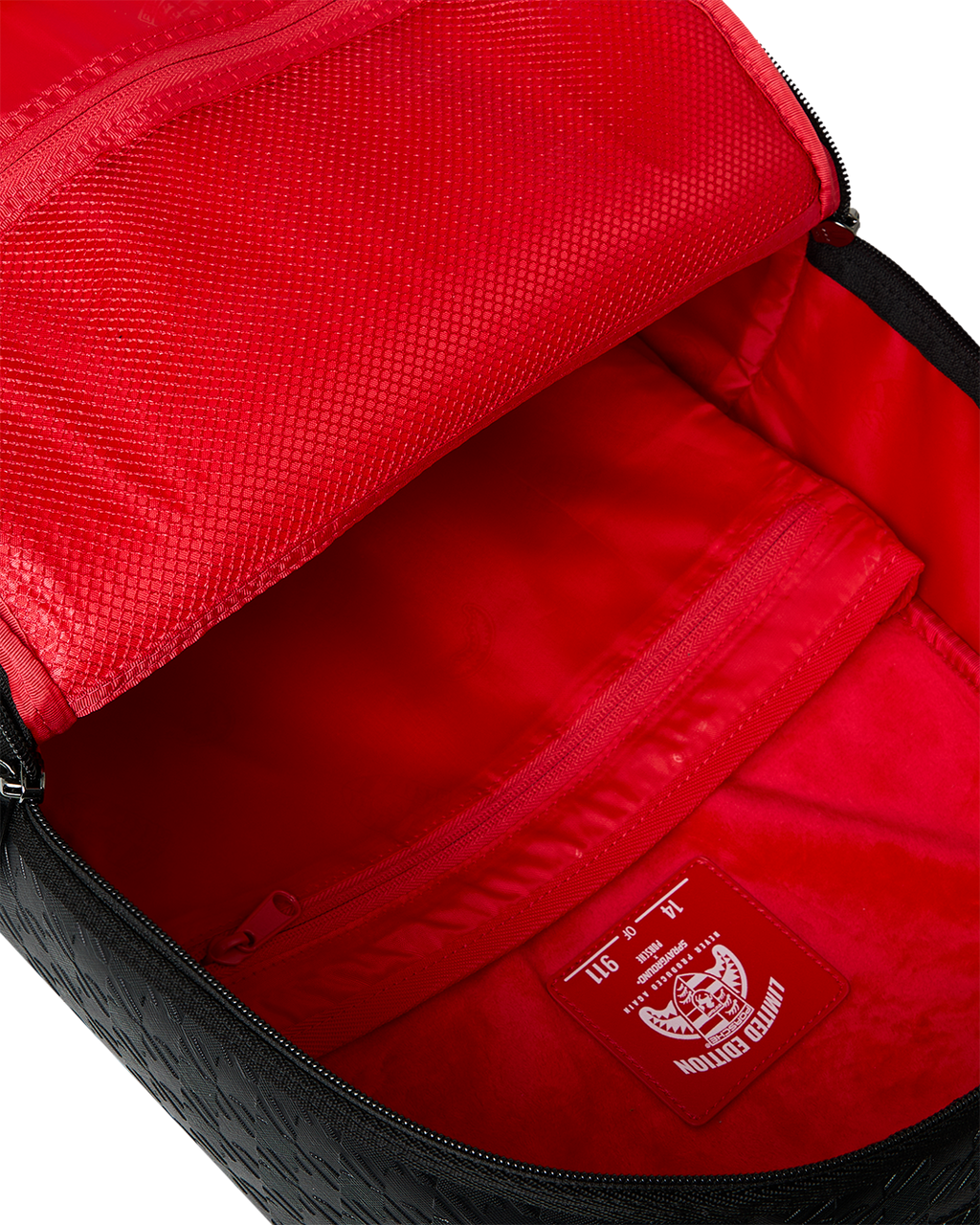 PORSCHE BLACK EMBOSSED PEPITA COLLAB BACKPACK - LIMITED EDITION