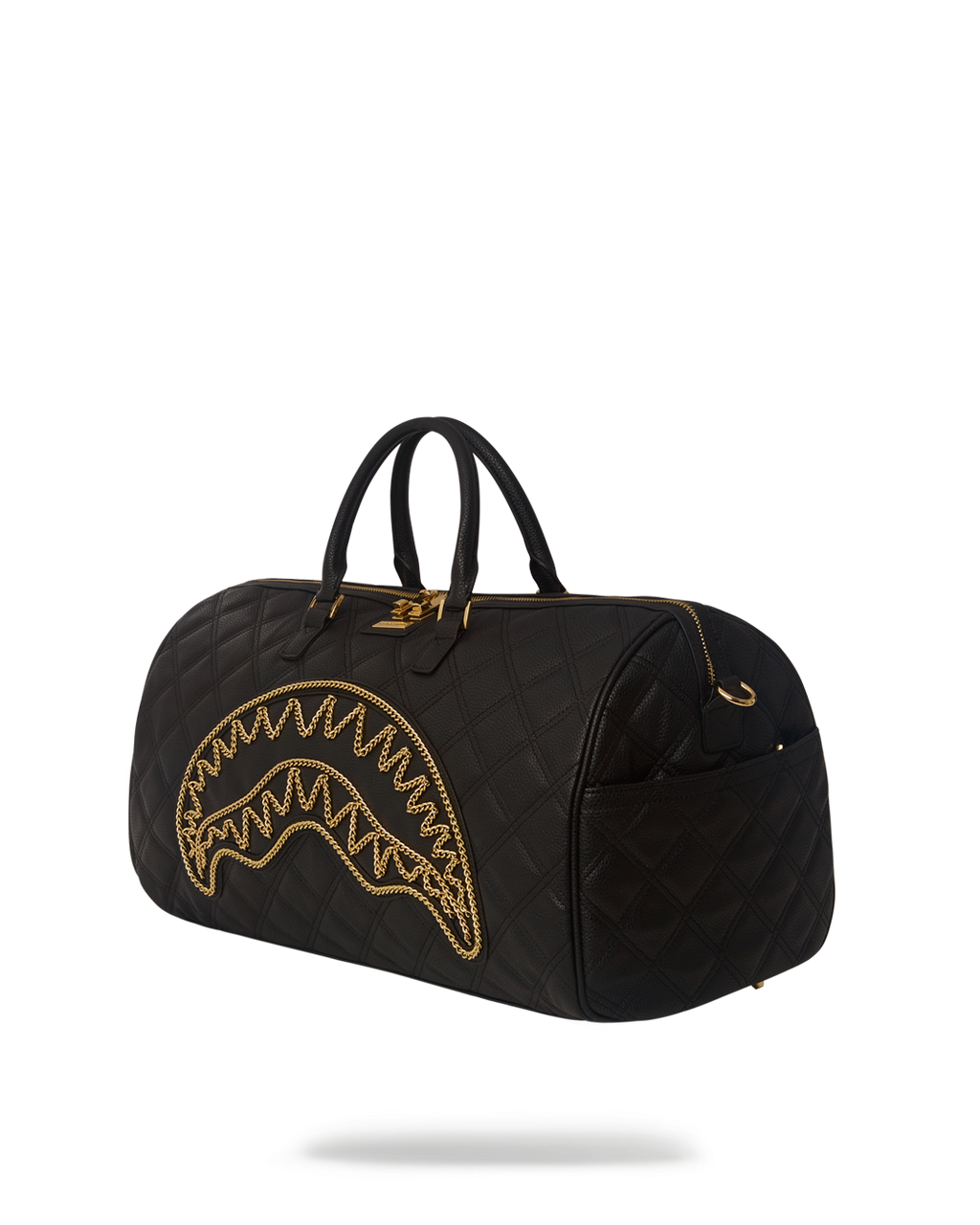 NOIR QUILT GOLD CHAIN SHARK DUFFLE